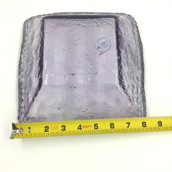 ECOGLASS Recycled Glass Serving Bowl Made in SPAIN Purple Hue Square EUC - Picture 4 of 9